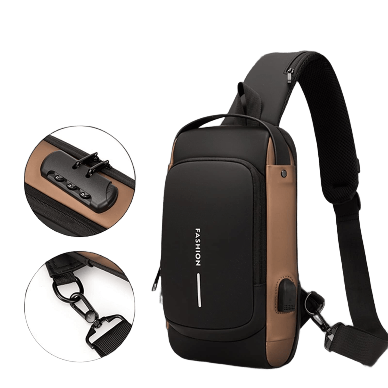 شنطة كتف رجالي ضد السرقة بمدخل USB